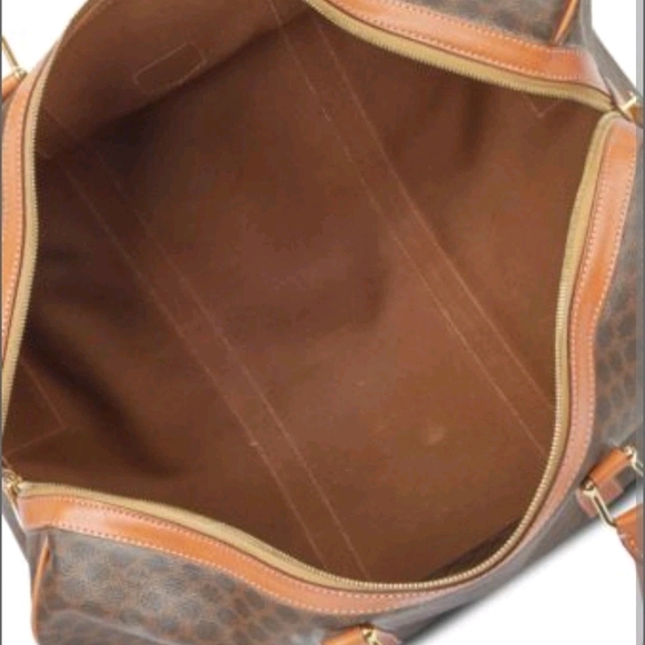 Celine Triomphe Macadam Boston Bag Brown Leather Large Capacity W Sholder Strap - Picture 5 of 14